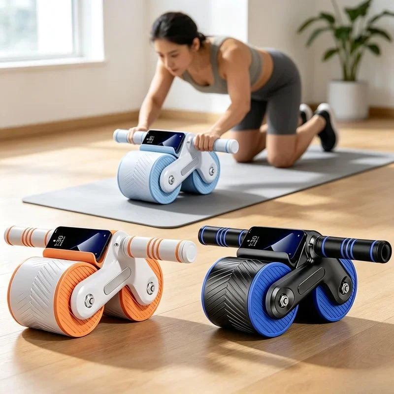 Auto-Rebound Ab Roller with Phone Holder