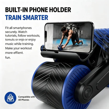 Auto-Rebound Ab Roller with Phone Holder