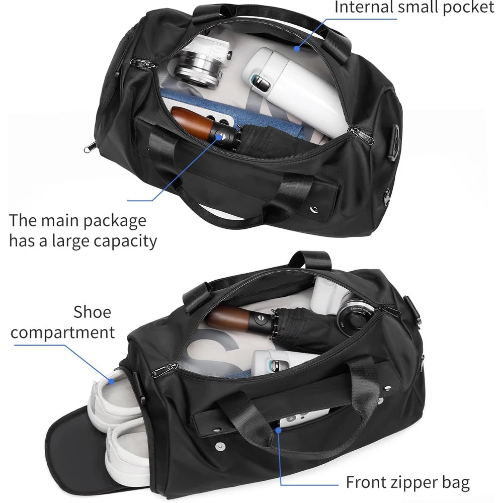 Gym duffle bag with shoe and wet compartments - image 4