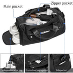 Gym duffle bag with shoe and wet compartments - image 3