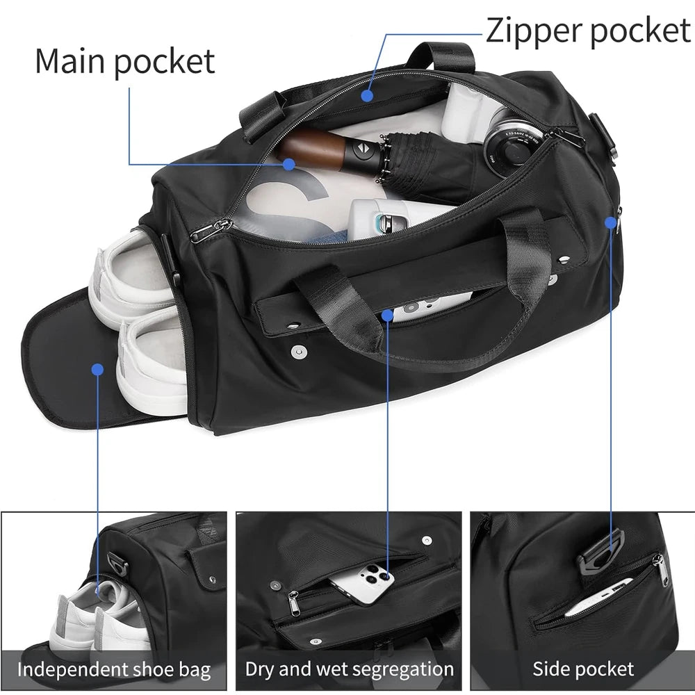 Gym duffle bag with shoe and wet compartments - image 3