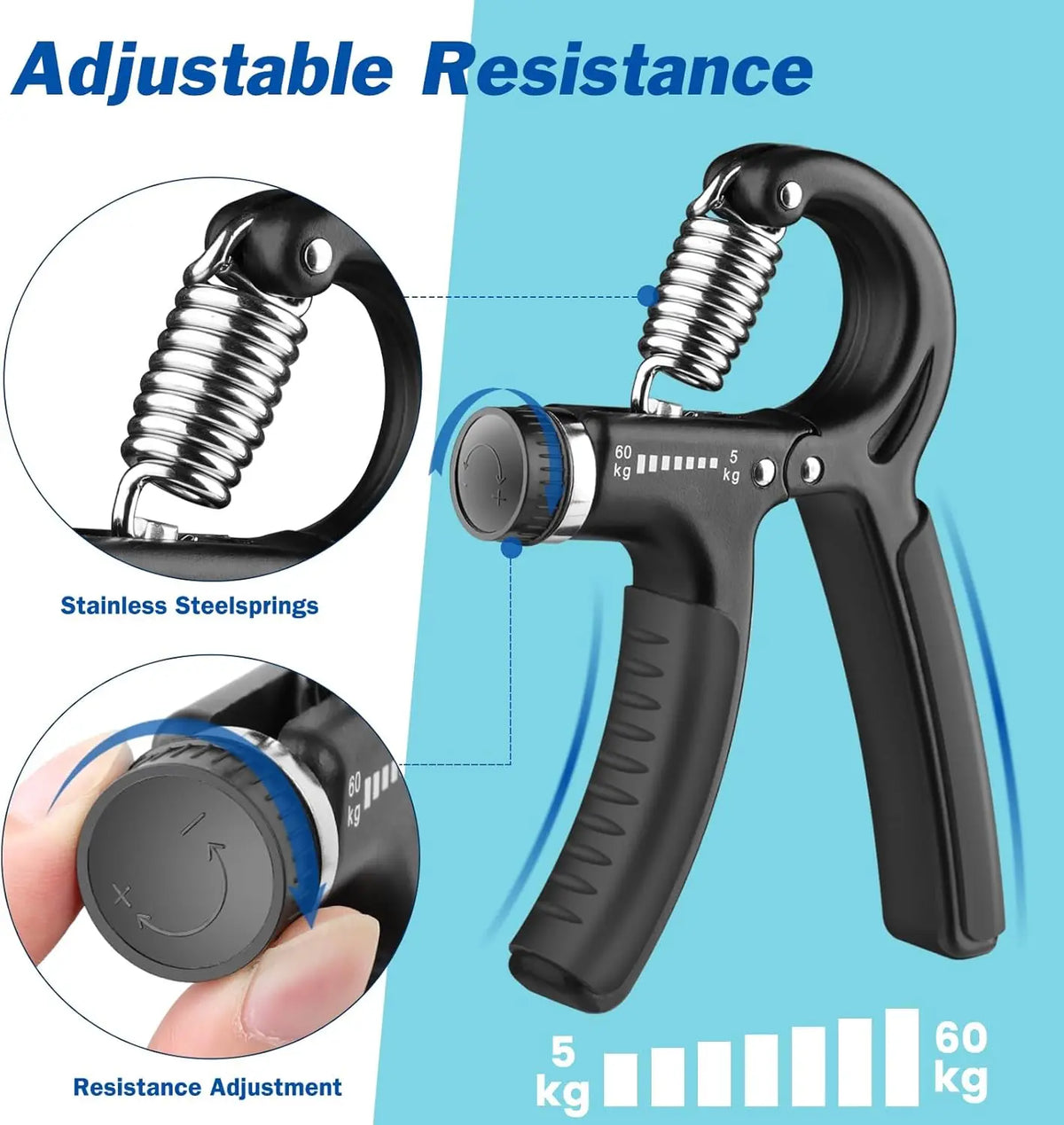 Adjustable hand grip strengthener 5-60kg - image 4